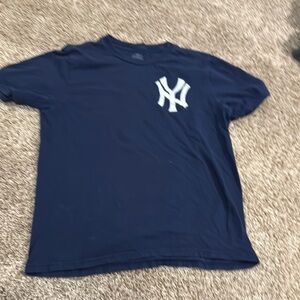 Kids Navy Blue T-Shirt Yankees Babe Ruth size youth large